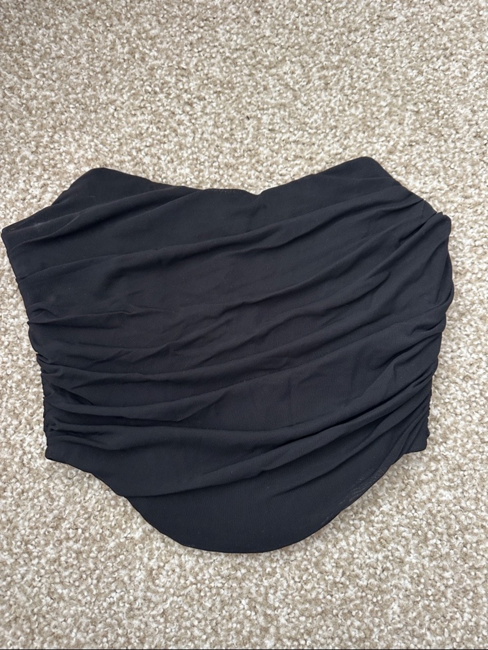 Black Ruched Strapless corset Top